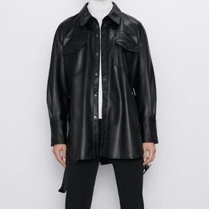 Zara leather shacket
